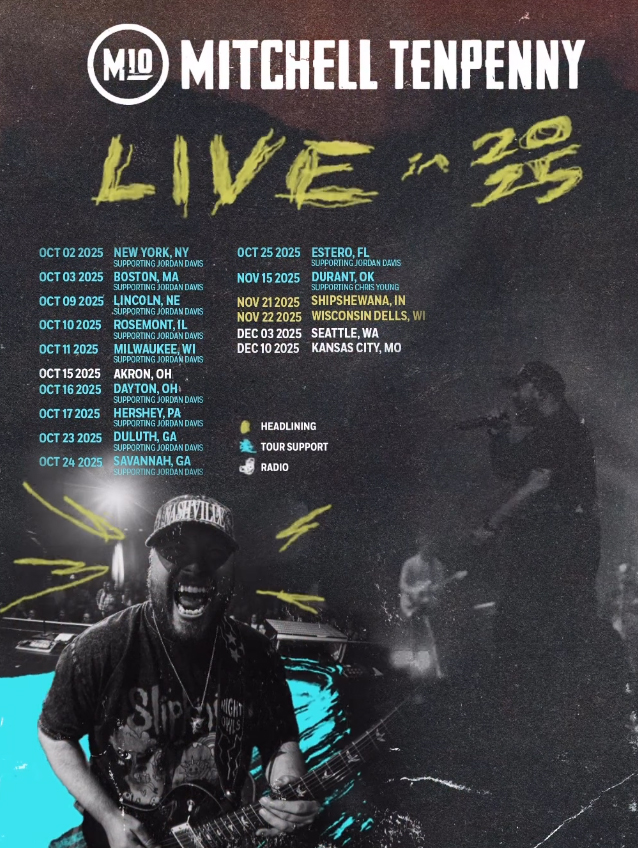 Mitchell Tenpenny Tour Poster 2025